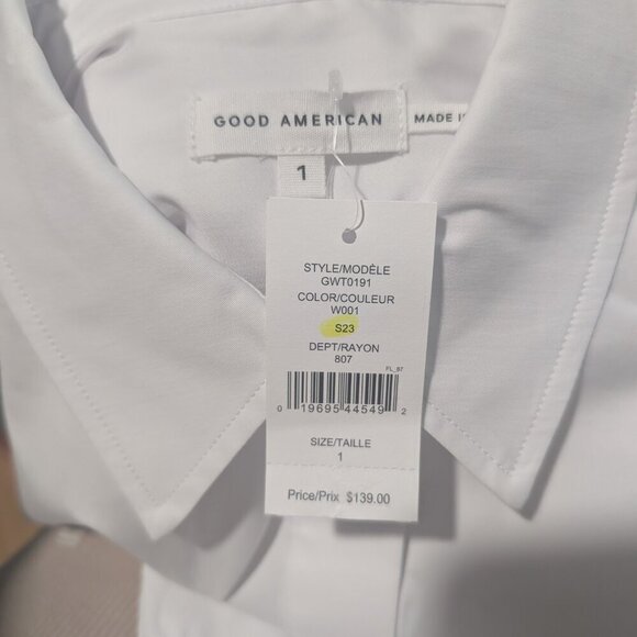 NWT Good American | Oversized Poplin Shirt in White - Picture 4 of 16